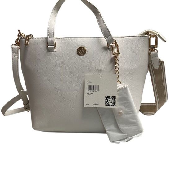 ANNE KLEIN Women’s White Handbag Multiple Straps 9X4X9 Coin purse NEW‎ WITH TAGS - Picture 1 of 16
